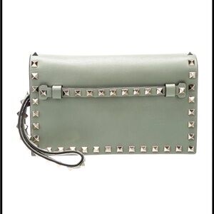 Valentino Leather Rockstud Clutch